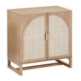 thumbnail image 6 of Nathan James Paxton Mid-Century Modern Wood Storage Cabinet with Doors, Arched Storage Cabinet for Living Room or Kitchen with Rattan Door Details, Raw Oak, 6 of 6