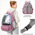 thumbnail image 3 of TJOUL Cat Backpack Carrier, Breathable Cat Bubble Backpack Upgrade Large Space Cat Carrier for Kitty Small Dog, Foldable Airline Approved Cats Backpack, Enlarge Transparent PetTravel Backpack (Pink), 3 of 6