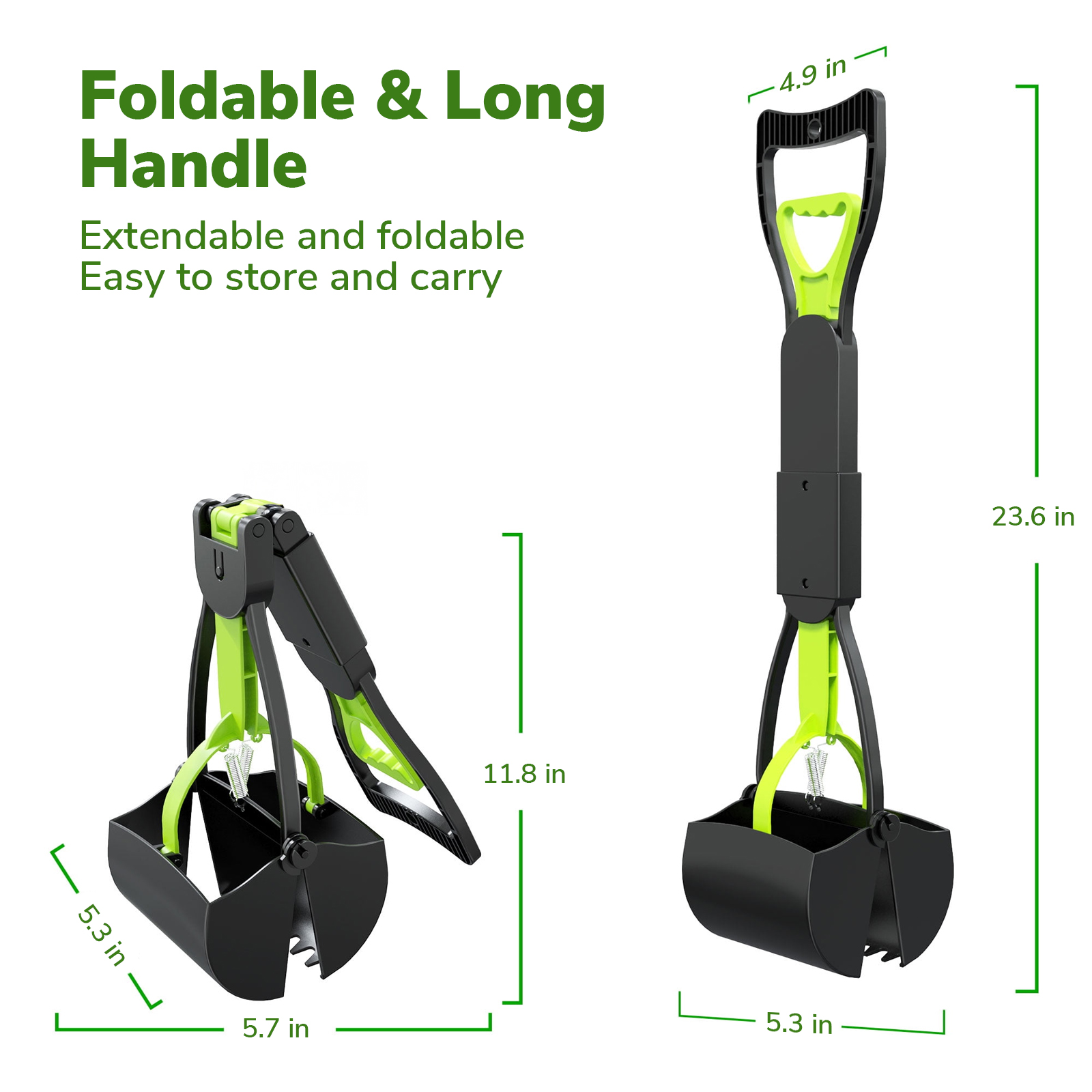 Absoke Folding Pooper Scooper with Long Handle photo 2