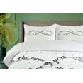 thumbnail image 3 of Ambesonne Eternity Duvet Cover Sets, Endless Loop Stars Moon, 2-Queen, White Charcoal Grey, 3 of 6