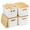 White, variant on 4 Pack Storage Bins with Bamboo Lids,Stackable Box for Organization Plastic Storage Containers with Handle, Storages Baskets for Organizing Desktop Closet Office