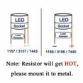 thumbnail image 6 of Xotic Tech 2pcs 50w 6-ohm Load Resistor Fix LED Bulb Fast Hyper Flash Turn Signal Blink Error Code, 6 of 7