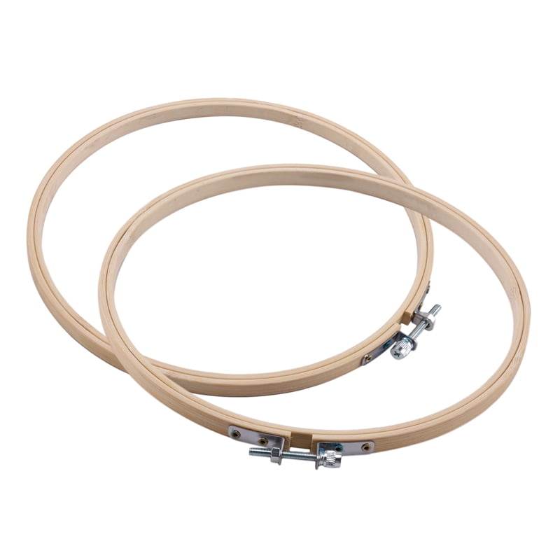 8 Pieces 8 Inch Wooden Round Embroidery Hoops Adjustable Bamboo Circle Hoop Ring Bulk Wholesale for Art Craft Handy Sewing