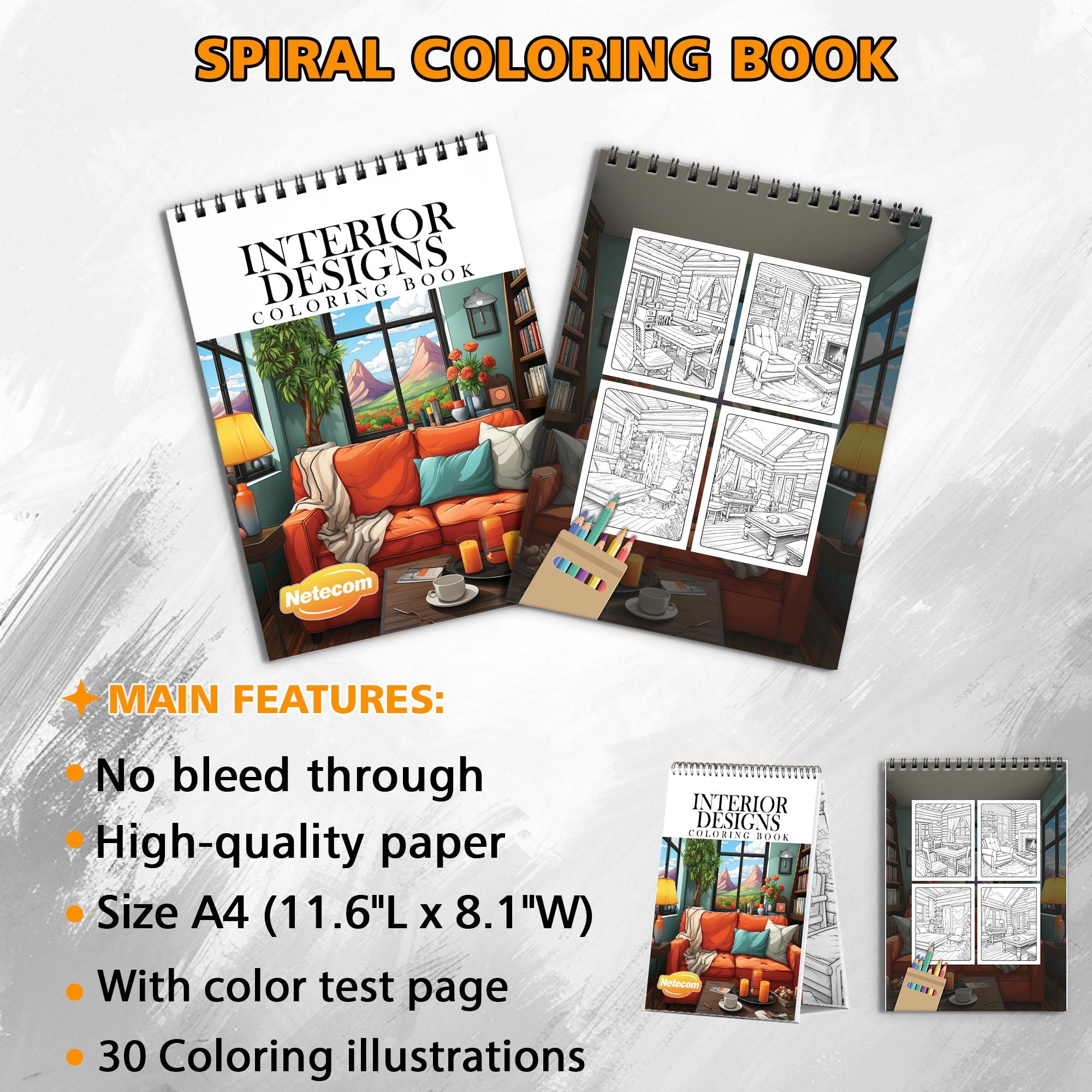 TPLHOUSE Jumbo Christmas Coloring Book Spiral Bound for Adult, Premium Cover