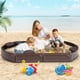 thumbnail image 5 of Costway Arenero Elíptico 183 cm para 4 Niños Kit Arenero de Exterior con Cobertura Impermeable Asientos para Patio Playa Marrón, 5 of 8