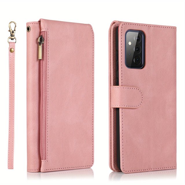 Premium Leather Phone Case for Samsung Galaxy A33 A53 A73 5G S20 S20 PLUS S20 Ultra S21 S22 Ultra S23 S23 PLUS S23 Ultra - Enjoy Soft Skin-Feeling & Multi-Card Zipper!