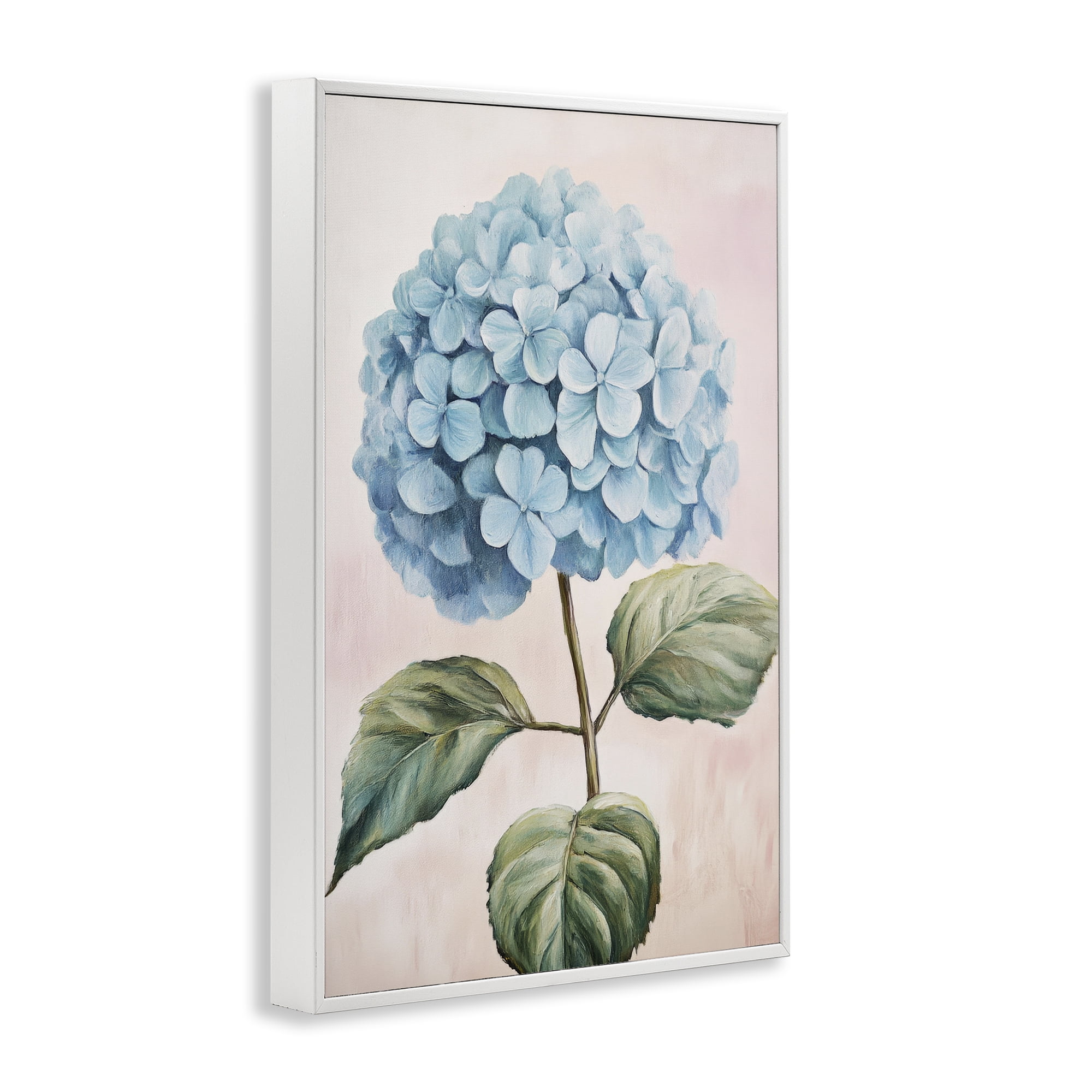 Stupell Industries Delicate Baby Blue Hydrangea White Framed Giclee Art, design by Petal Prints Design