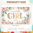 thumbnail image 2 of Pink Floral Girl Baby Shower Banner Gold Glitter Sweet Little Girl Display Green Leaves Floral Decor Floral Backdrop for Baby Shower Party Girl Welcome Celebration Newborn Girl Party, 2 of 3
