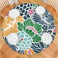 thumbnail image 2 of Summer Floral Round Table Cover Elastic Edge Waterproof Tablecloth with Aesthetic Floral Design, 2 of 5