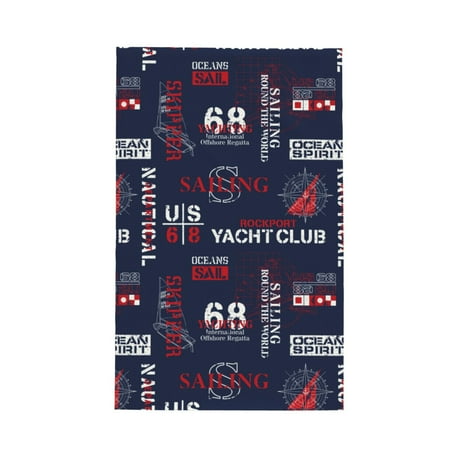 

Absorbent Kitchen Towels Nautical Style Sailboat Quick Drying Dish Towels for Kitchen Drying Soft Hand Towels with Lanyard for Kitchen Decor