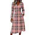 thumbnail image 3 of BOMYJESK Summer Dresses for Women Long Sleeve Lightweight Breathable Midi Dress Hugging Slim Beach Casual Vacation Office Dress Pink S, 3 of 3