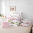 thumbnail image 6 of Manfei Cute Floral Butterfly 7-Piece Twin Bedding Sets,Cartoon Bow Tie Bedding Comforter Set,Pink Green Sheet Sets For Girl,Ultra Soft Home Decor Reversible, 6 of 8