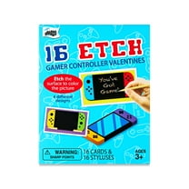 Mello Smello Valentine's Day Etch Gamer Controller Valentines Kiddie Cards, 16 Count