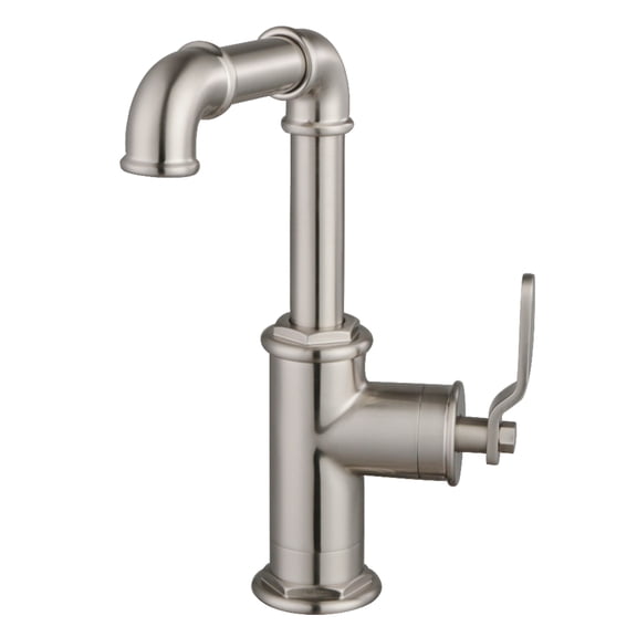 Kingston Brass LS6008KL Whitaker One-Handle Single-Hole Bathroom Faucet with Push Pop-Up Drain, Brushed Nickel