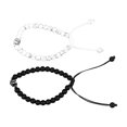 thumbnail image 4 of pulseras para parejas, pulsera de proyección de cuentas blancas y negras, pulsera de piedra turquesa para regalo de cumpleaños, 4 of 5