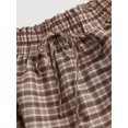 thumbnail image 3 of Womens Khaki Plaid Tiered Ruffle A-Line Skirt With Drawstring Waist, 3 of 8