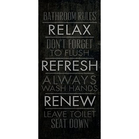 - Bathroom Rules 9x20 Giclee Art Print Poster Decor by Dallas Drotz POD