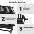 thumbnail image 3 of Innovaze Poly Lumber Patio Glider Bench, Durable HIPS Material, Weather-Resistant Glider Bench for Outdoor Porch Garden (Black, 2-Seater), 3 of 7