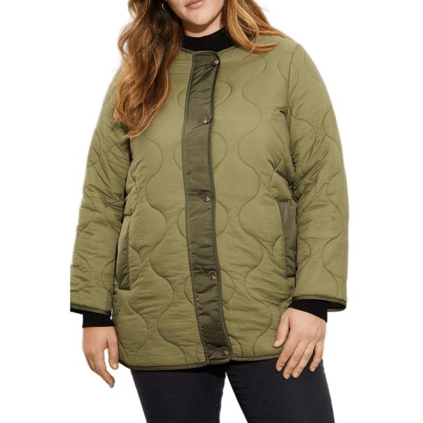 Dorothy Perkins - Chaqueta Acolchada Contraste para Mujer (Salvia)