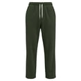 thumbnail image 4 of Ozmmyan Mens Casual Corduroy Sweatpants Elastic Waist Drawstring Straight Leg Trousers with Pockets Winter Warm Pants, 4 of 6