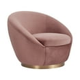 thumbnail image 6 of Yves Blush Velvet Swivel Accent Chair with Gold Base, 6 of 7
