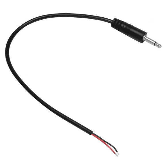 20Pcs Replacement Male Plug to Bare Wire Open End 2 Pole Mono 1/8Inch 3.5mm Plug Jack Connector Audio Cable Repair,20 x 10 inch 3.5mm mono 2 pole male plug connector,Black