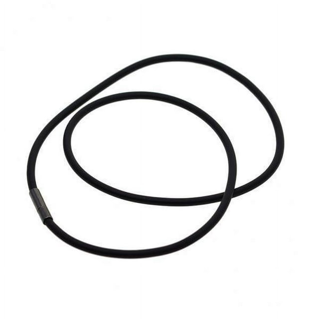 Cordón de collar de caucho negro Strade Fareast Limited 3x3 mm 50 cm 3 piezas