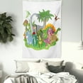 thumbnail image 3 of Jurassic Decor Wall Hanging Tapestry, Cartoon group dinosaur friendship humor colorful happy smile creative, Bedroom Living Room Dorm Accessories, 60 X 80 Inches, Gift Ideas, by Ambesonne, 3 of 5