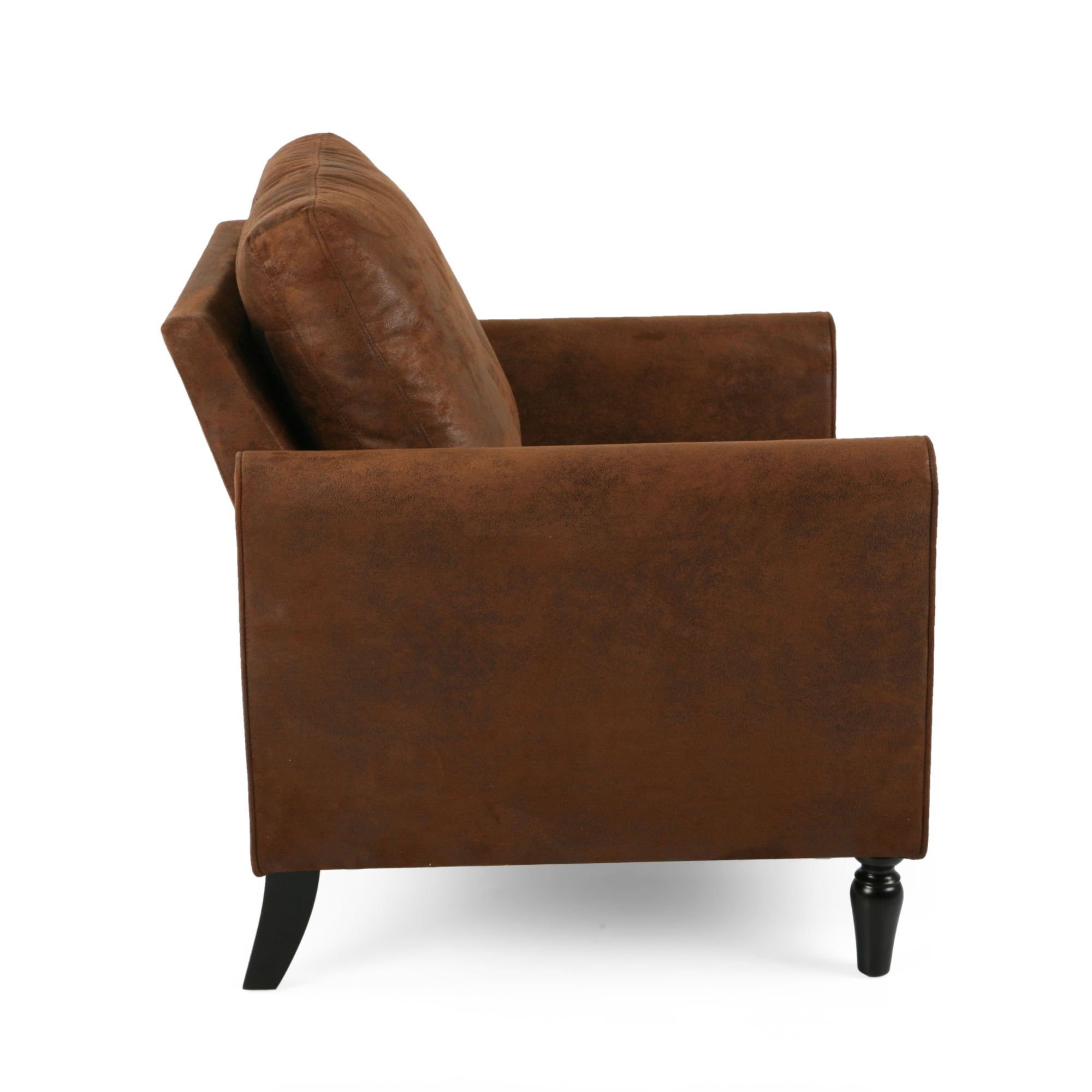 Noble House Cacey Contemporary Solid Club Chair, Brown and Black