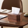 thumbnail image 1 of Dispensador de servilletas de madera con forma de caja de pañuelos, adorno minimalista para mesa, soporte para pañuelos de papel, bote para pañuelos, 1 of 8