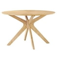 thumbnail image 2 of Modway Crossroads 47" Round Modern Wood Dining Table with Legs in Oak, 2 of 7