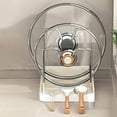 thumbnail image 6 of Pot Lid Storage Rack with V-Shaped Groove & Water Tray | Anti-Slip Kitchen Countertop Organizer for Lids & Utensils | 1-Pack Gray or White, 6 of 6