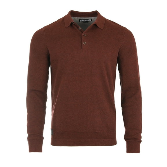 ZIMEGO Men's Casual Polo Sweater - Long Sleeve Pullover Button Knit Shirt