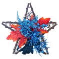 thumbnail image 1 of Autumn Harvest Star Wreath with Pumpkin and Maple Leaves - Fall Door Decoration, 14-inch, 1 of 8