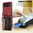 thumbnail image 3 of Dteck Crossbody Wallet Case for Samsung Galaxy Z Flip4 5G, RFID Blocking PU Leather Zipper Handbag Purse Flip Cover, Kickstand Folio Case with Card Slots Wrist Strap Lanyard,Red, 3 of 10