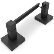 Double Post Pivoting Modern Square Toilet Paper Holder by Fixsen, Matte Black, Wall Mounted