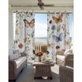 thumbnail image 4 of Spring Pastoral Botanical Blackout Curtains 96 Inches Long for Bedroom, Farmhouse Butterfly Floral Thermal Insulated Room Darkening Black Out Window Curtain Panels Grommet Drapes for Living Room, 4 of 8
