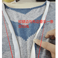 thumbnail image 3 of Xuanfei Women Wave Striped Zipper Front V Neck Batwing Short Sleeve T-shirt, 3 of 6