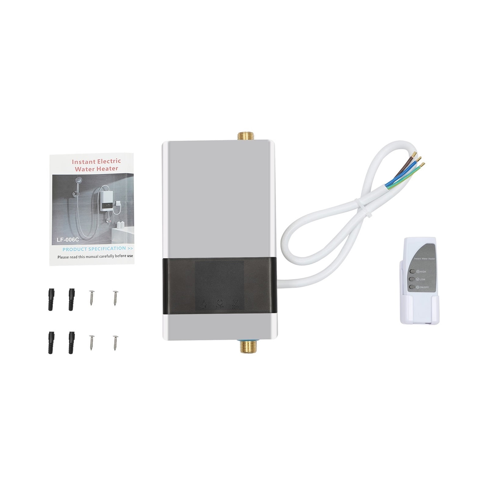 4KW Mini Electric Tankless Water Heater Instant Hot Water Heater Waterproof IPx4 For Kitchen Bath Remote Control Boiler ,Safety Protections