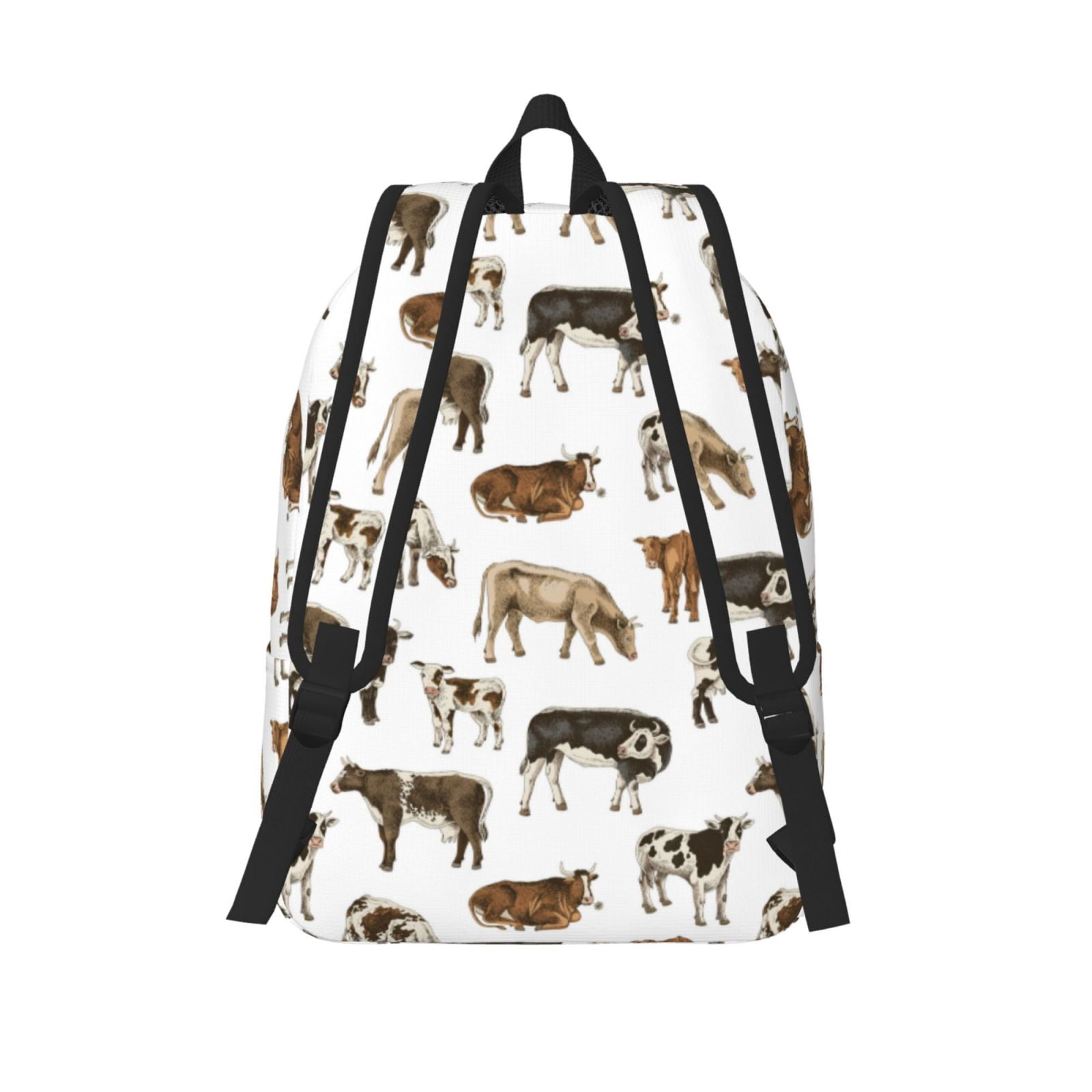 Travel Laptop Backpack - Cow print cute Lightweight Canvas Backpack, Wear Resistant Computer Backpack Bag Fit {sizeName} Laptop for Men Women with Adjustable Padded Shoulder Straps