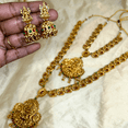 thumbnail image 2 of Kajaro Designs Jewels gold plated necklace set with earrings for women | south indian jewelry for egagement and weddings, 2 of 5