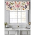 thumbnail image 4 of Flowers Butterfly Curtain Valances for Windows, Vintage Farmhouse Spring Floral Kitchen Valance Window Treatment, Light Filtering Block Curtains for Bathroom/Bedroom/Living Room 42'' x 12'', 4 of 9