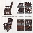 thumbnail image 4 of Fortune Candy Wood Patio Glider with High Back and Deep Contoured Seat for 1 Person, for Outdoor Patio Garden, Deep Brown, 4 of 8