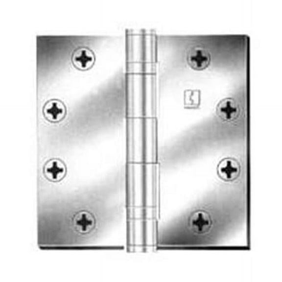 Hager 4.5 x 4.5 in. Full Mortise Standard Weight Ball Bearing Hinge, No. 006537 Satin Stainless Steel
