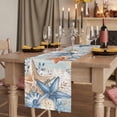 thumbnail image 2 of Table Runners 90 Inches Long Dress Scarves, Orange Blue Starfish Coastal Farmhouse Coffee/Dining/Kitchen Table Runner for Living Room, Summer Beach Eucalyptus Vintage 13x90 Inch, 2 of 9