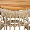 thumbnail image 6 of Christopher Knight Home Acacia Wood Outdoor Round Accent Side Table with Wicker Base, Light Brown, 6 of 9