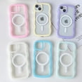 thumbnail image 2 of Compatible for iPhone 13 Case with Magsafe, Wave Magnetic Phone Case Cute Water Ripple Candy Colors Frame Shockproof for iPhone 13 Phone Case for Women 6.1 Inch - Light Blue, 2 of 16