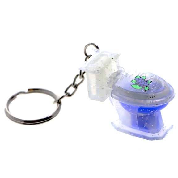 Toilet Lipgloss Blueberry Split-Ring-Keychain Blue/Clear