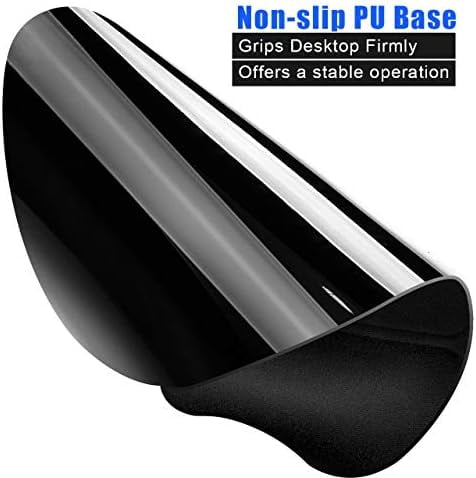 Tekola Ergonomic Mouse Pad with Gel Wrist Support, Comfortable Mousepad with Smooth Wrist Rest Surface and Non-Slip PU Base for Pain Relief Computer Laptop Office Home Black, 9.2 x 8.1 in