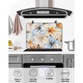 thumbnail image 5 of nqOlkjepod Large Induction Cooktop Protector Mat 36"x21", Spring Floral Stove Top Covers for Electric Stove, Vintage Orange Blue Botanical Blooming Stove Burner Cover Mats, Glass Top Stove Cover, 5 of 8